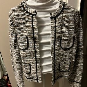 Anne Taylor Loft blazer jacket. Black, gold, soft white. Size small.